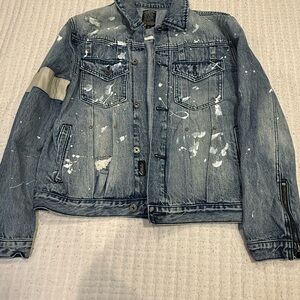 Cult of Individuality Blue Distressed Denim Jacket